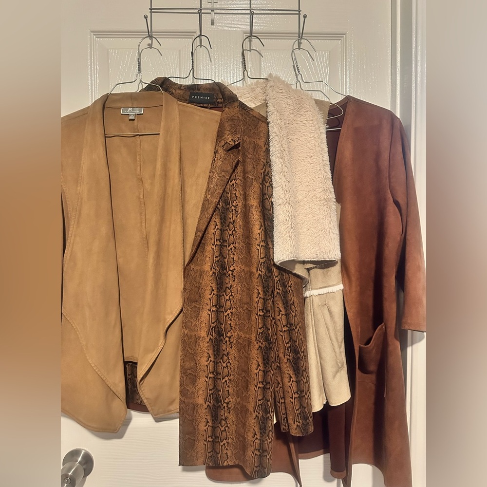 Tan Suede Western Women’s Jacket Bundle Set Lot